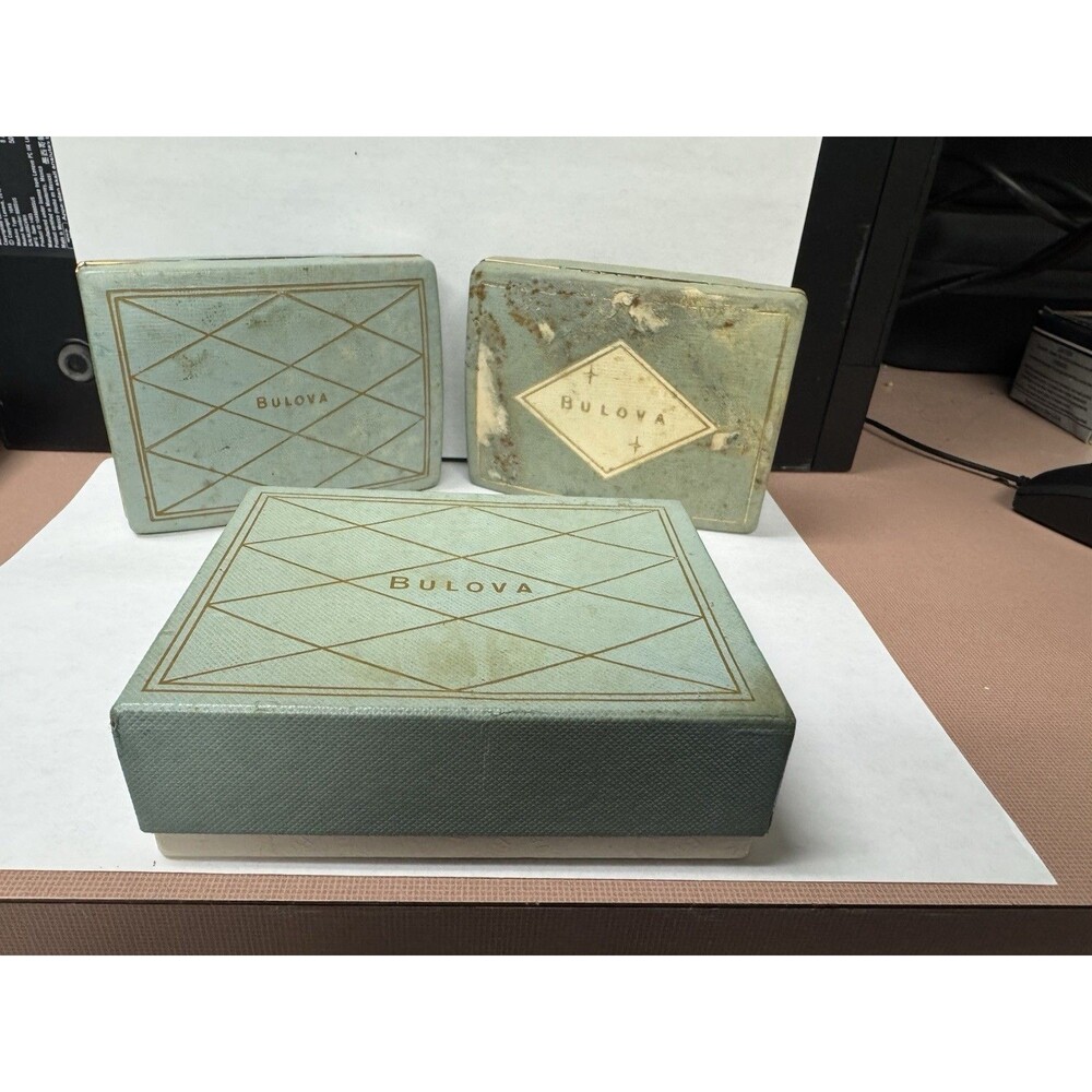 Lot of 3 Vintage Bulova Watch Boxes Empty Boxes